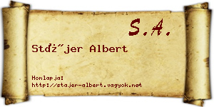 Stájer Albert névjegykártya