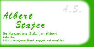 albert stajer business card